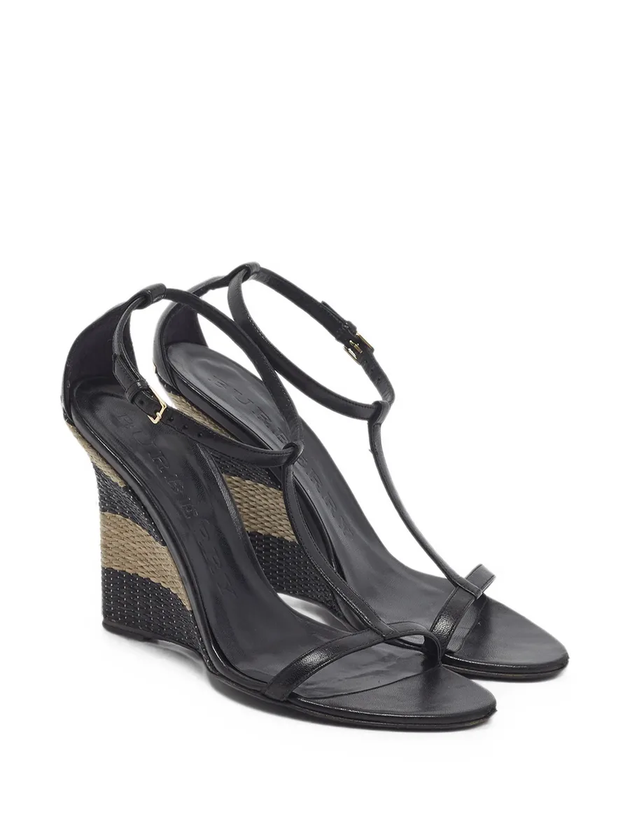 T-strap wedge sandals 4