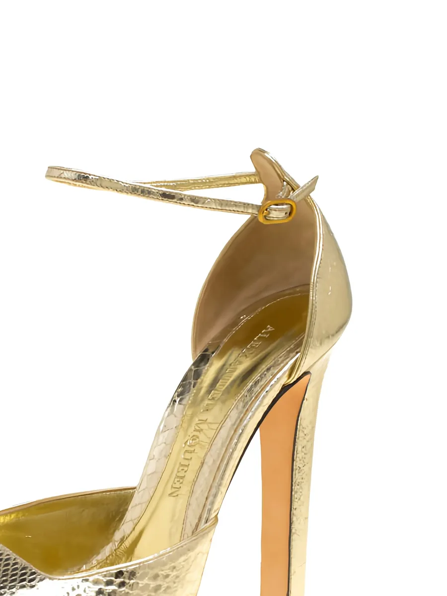 150mm python-embossed leather sandals 3