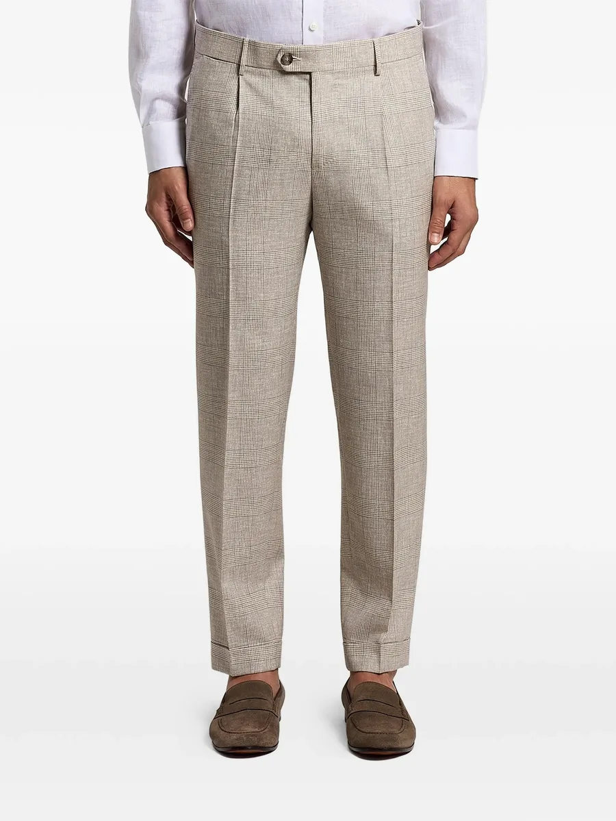 checked pleated trousers 4