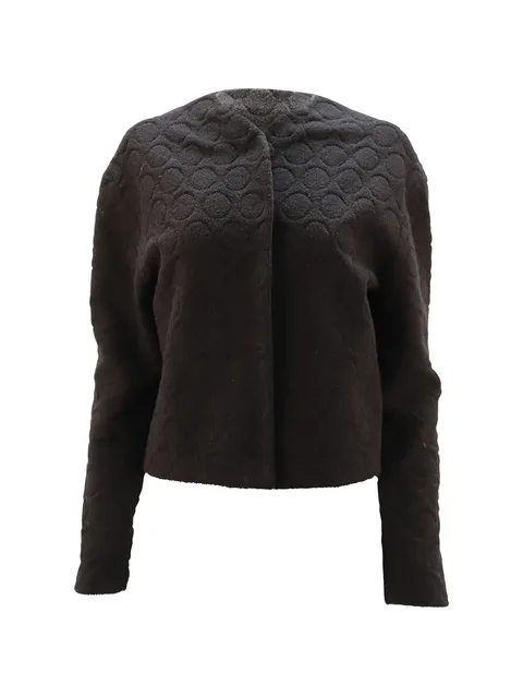 collarless textured jacket