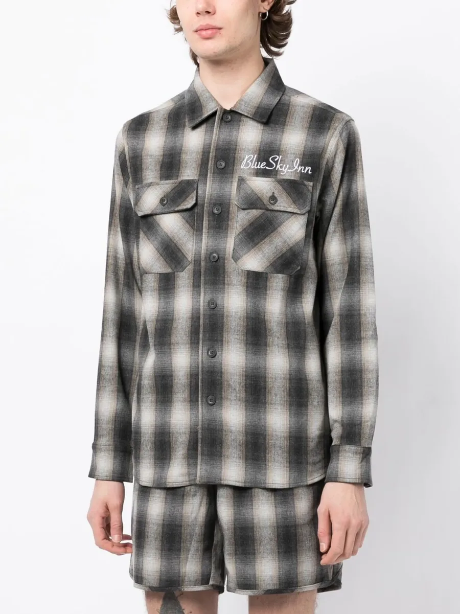 check-pattern long-sleeve shirt 5