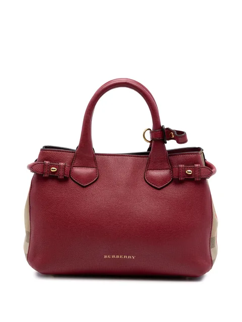 2000-2017 Small Grainy Calfskin and House Check Banner satchel