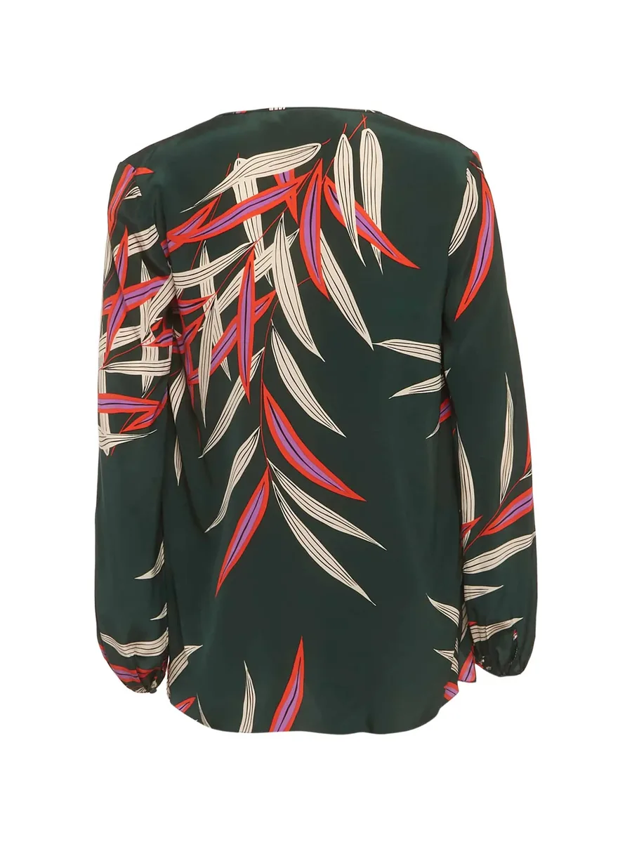 leaf-print silk blouse 4