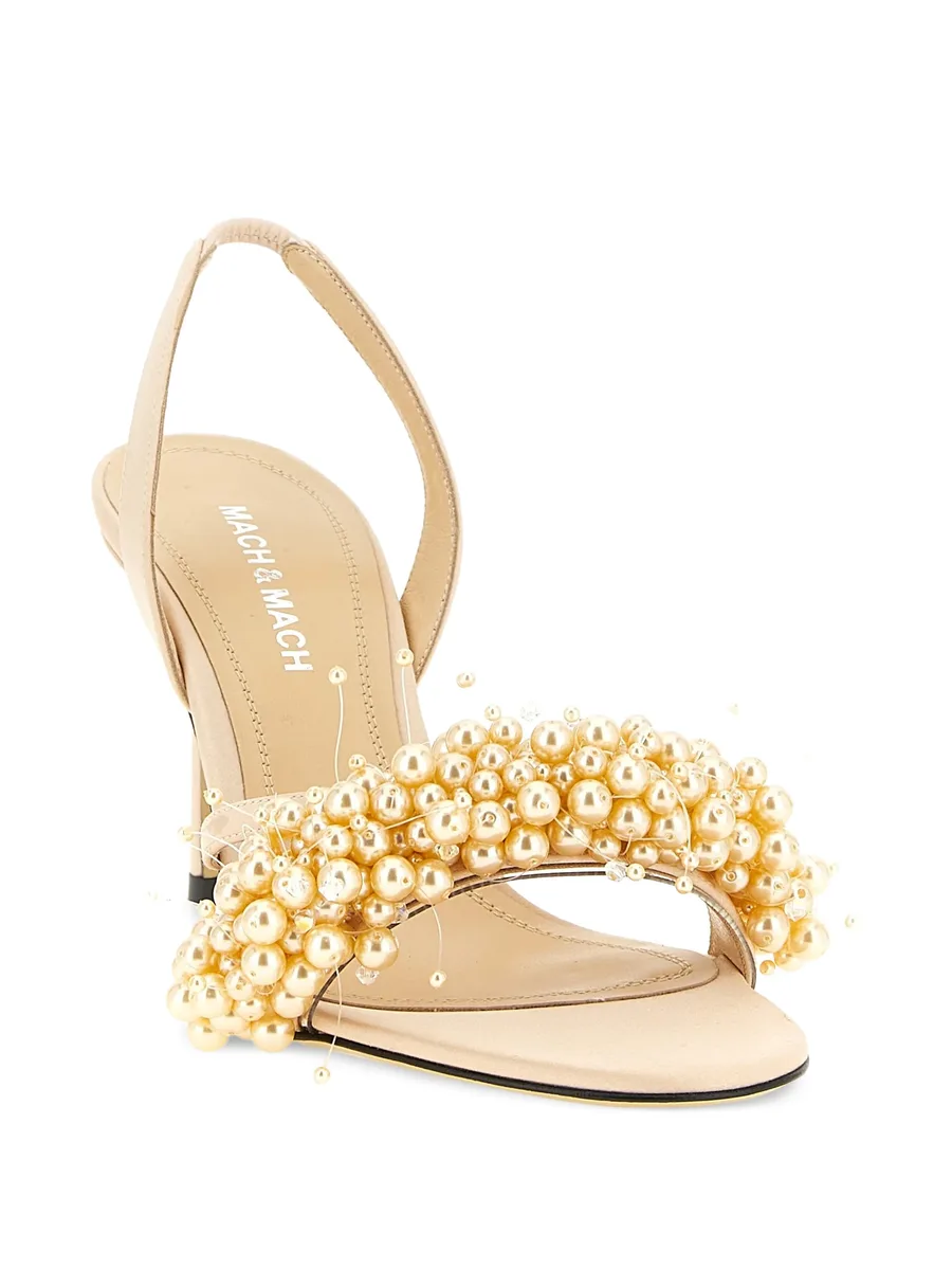 pearl-band satin sandals 3