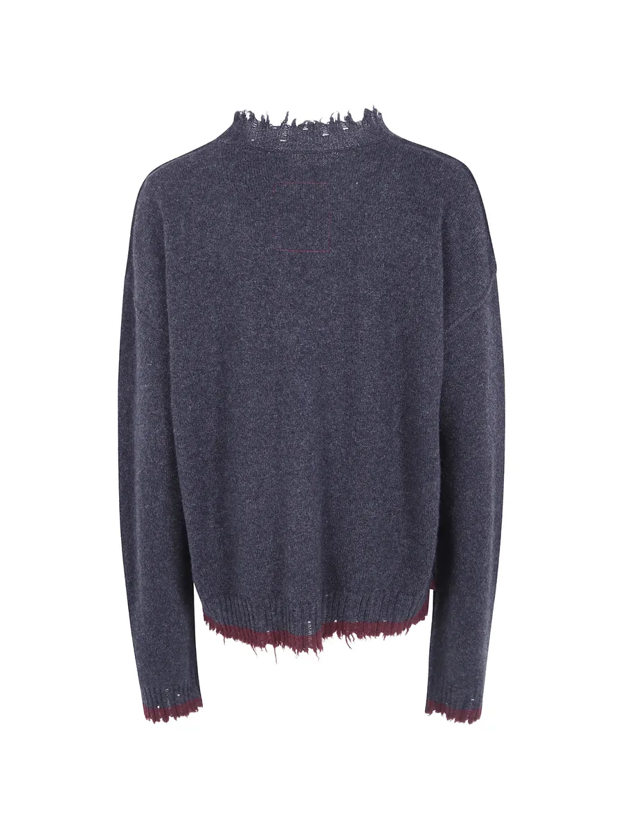 distressed-effect cashmere sweater 2