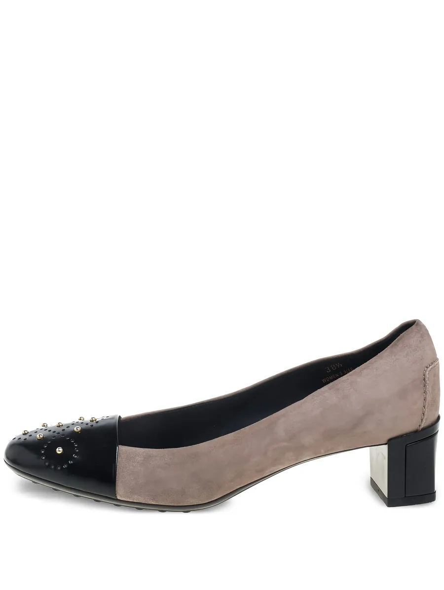 50mm studded cap-toe block-heel pumps 2