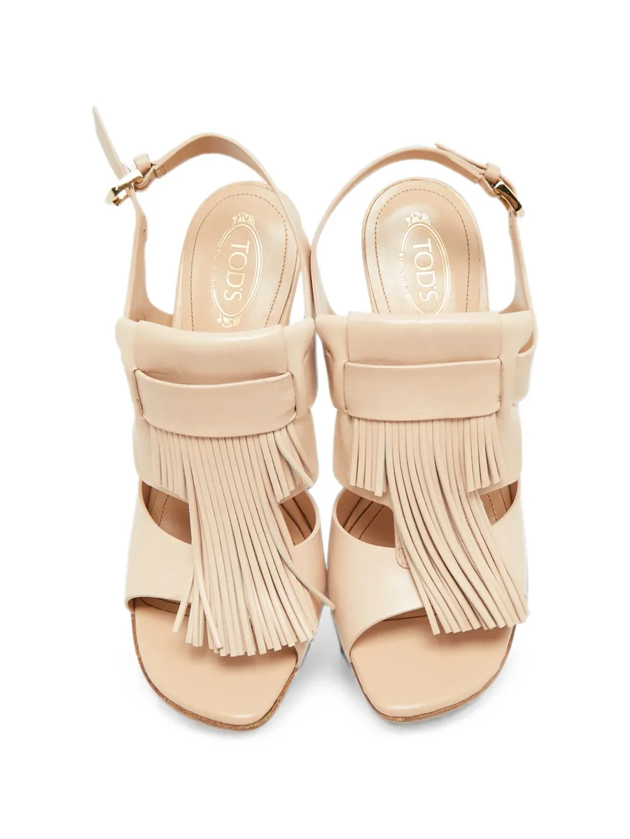 fringe-detail slingback sandals 5