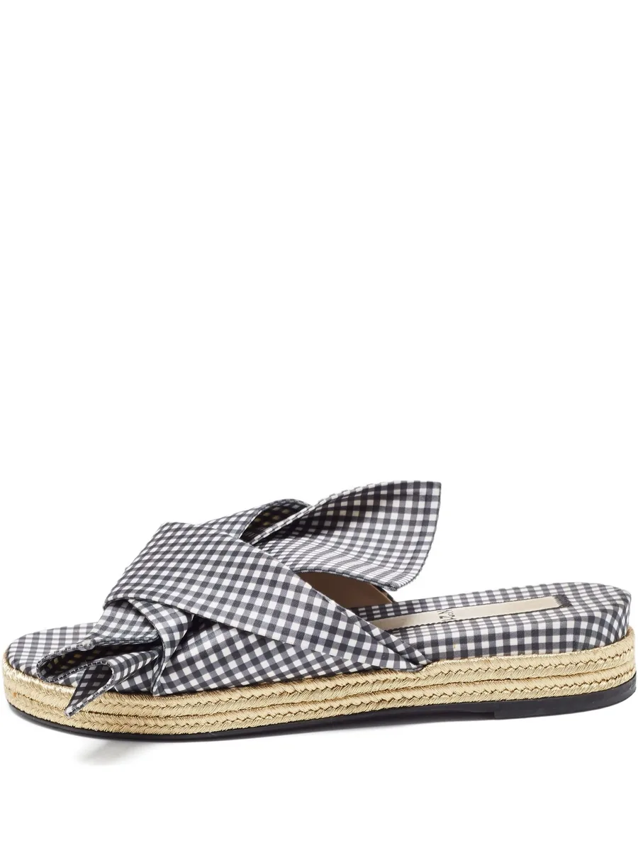 knotted-upper gingham sandals 2