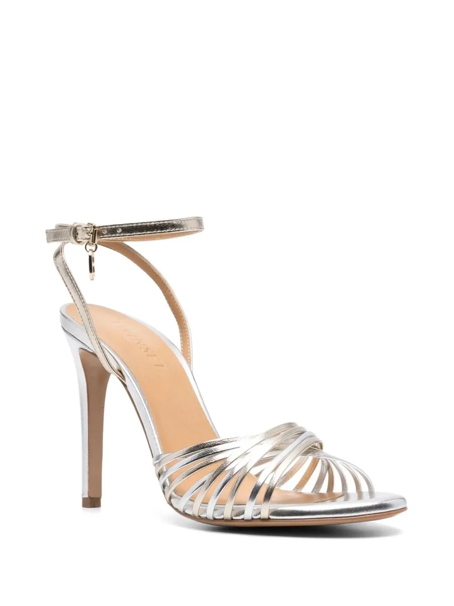 metallic-effect calf-leather sandals 4