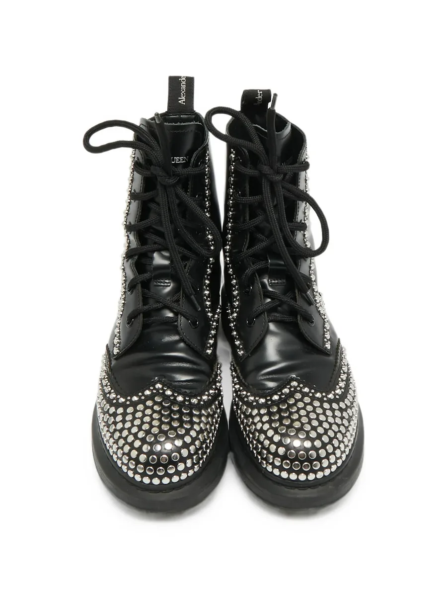 studded lace-up ankle boots 8