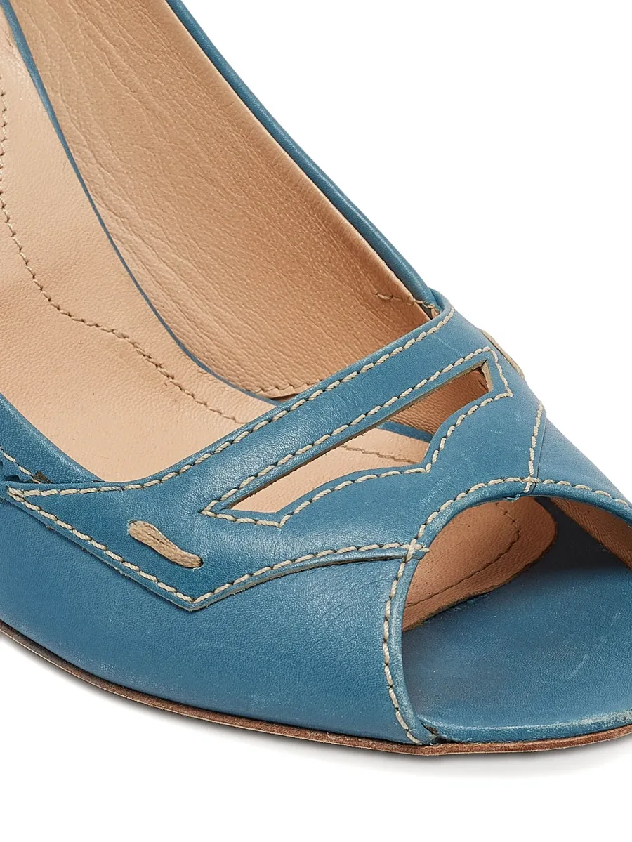 110mm leather heeled sandals 12