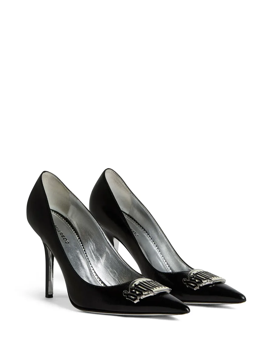 100mm logo-plaque leather pumps 3