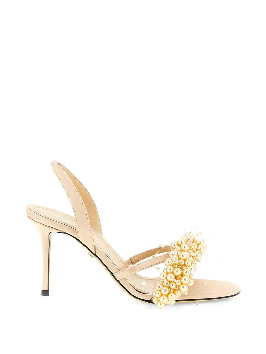 pearl-band satin sandals 1