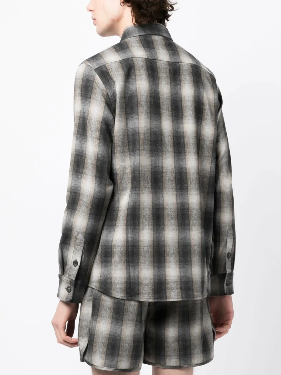 check-pattern long-sleeve shirt 7
