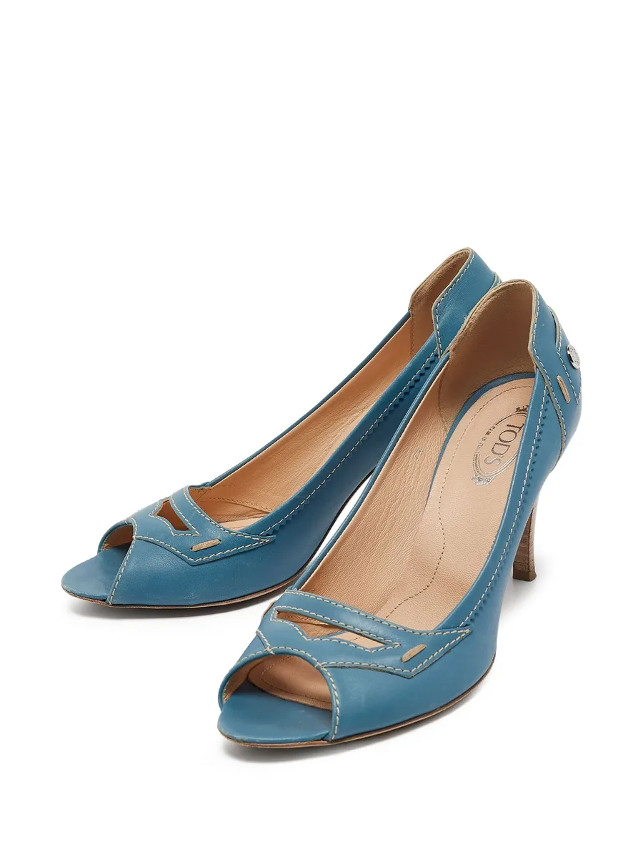 110mm leather heeled sandals 5