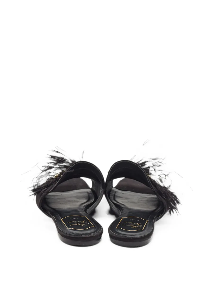 crystal-embellished feather-trim slides 10