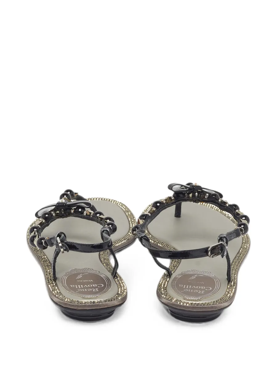 crystal-embellished patent leather sandals 5
