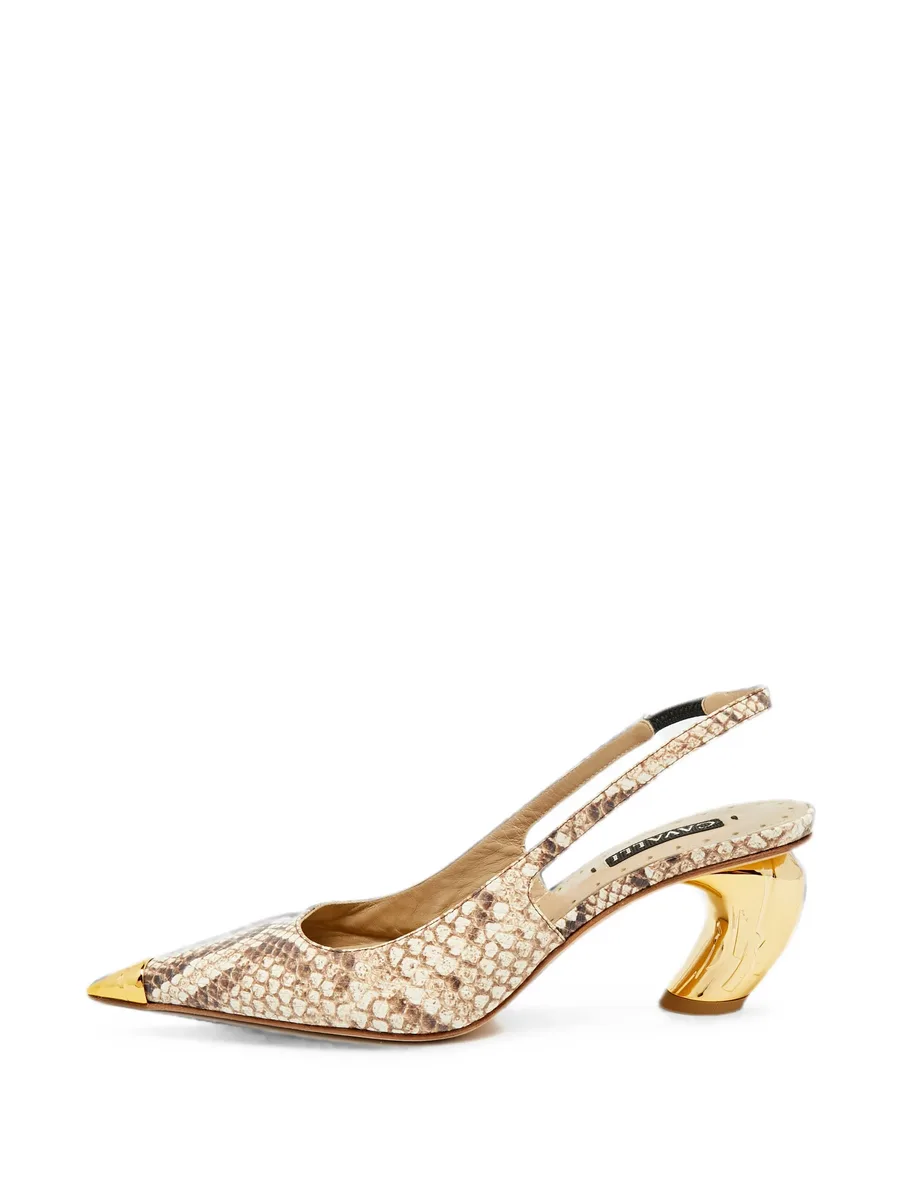 python-embossed leather pumps 1