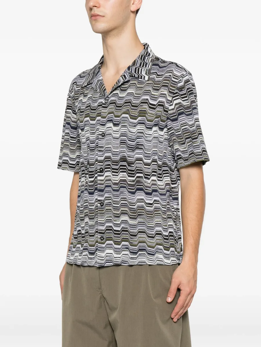 zigzag-knit camp-collar shirt 5