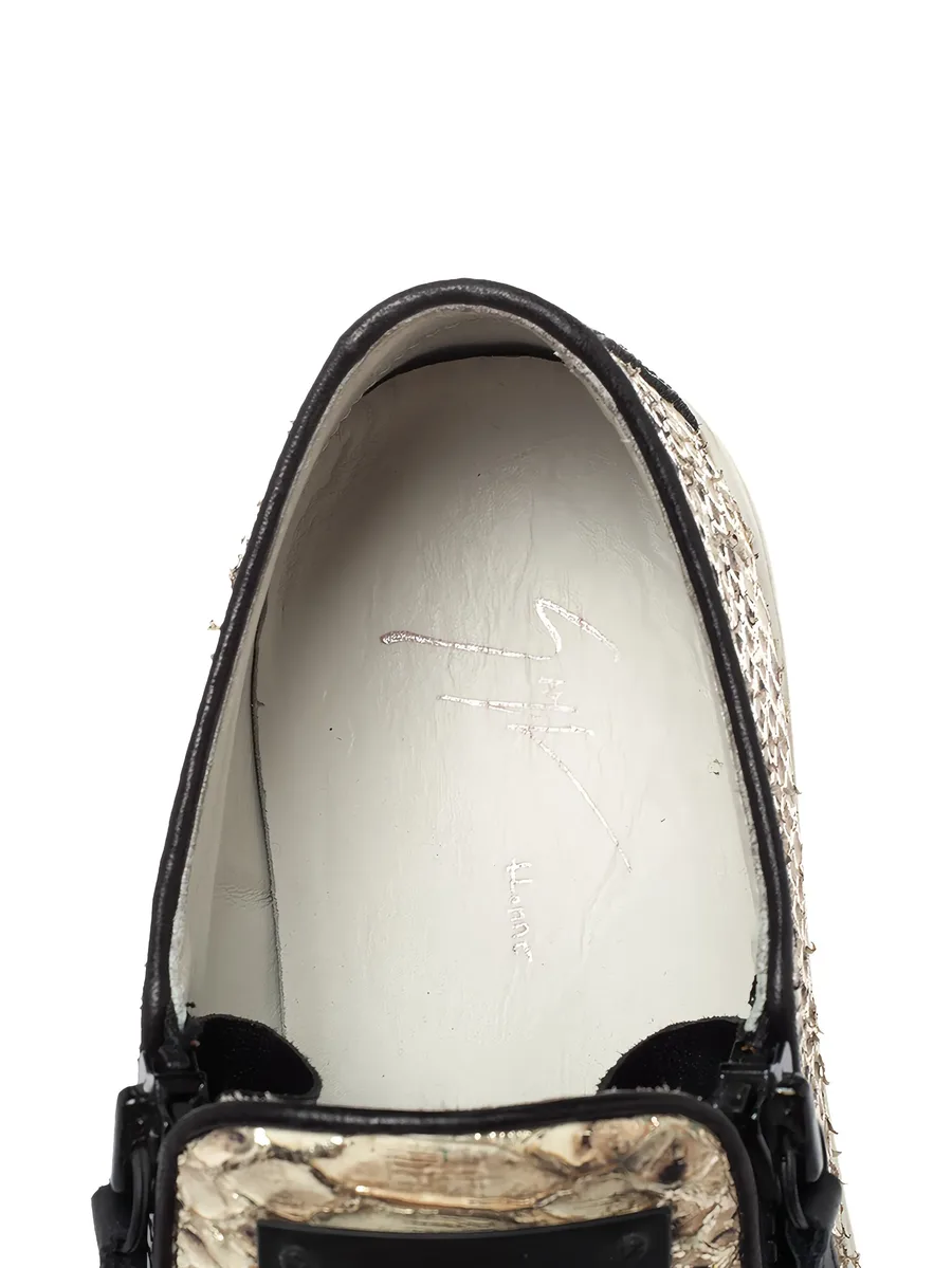 python leather zipper sneakers 5