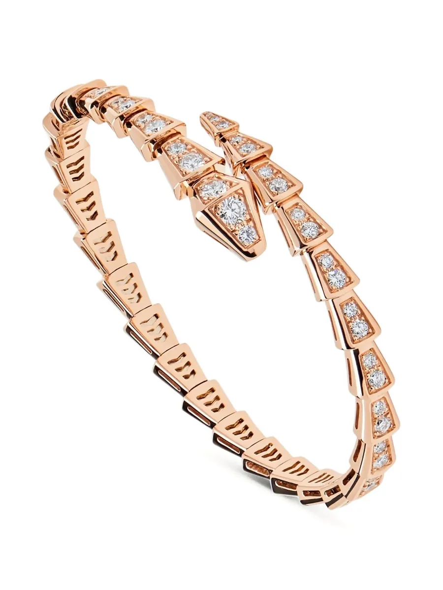 браслет Serpenti Viper из розового золота с бриллиантами 4
