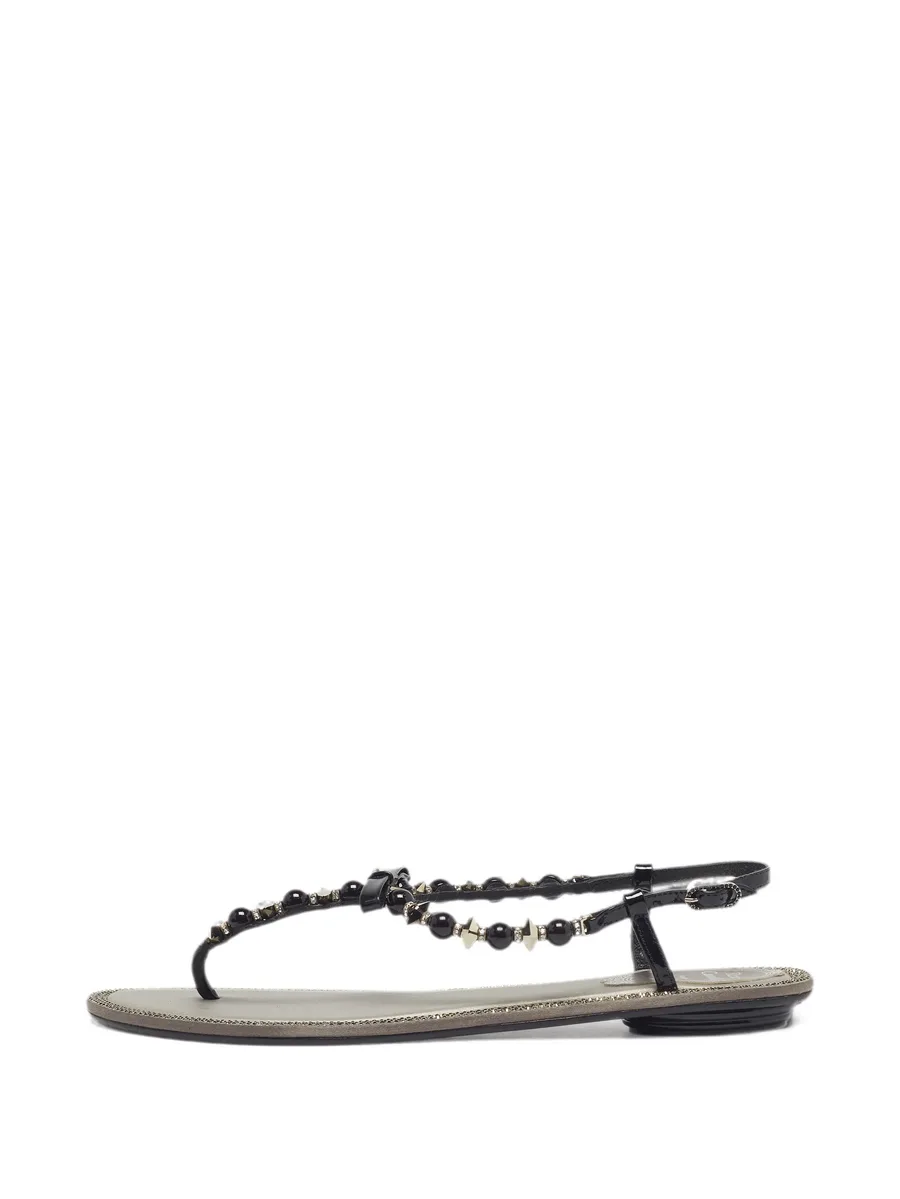 crystal-embellished patent leather sandals 1