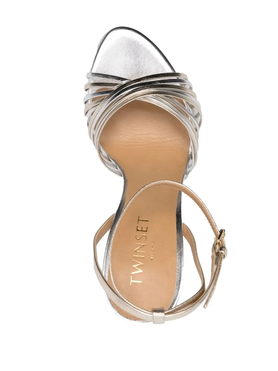 metallic-effect calf-leather sandals 8