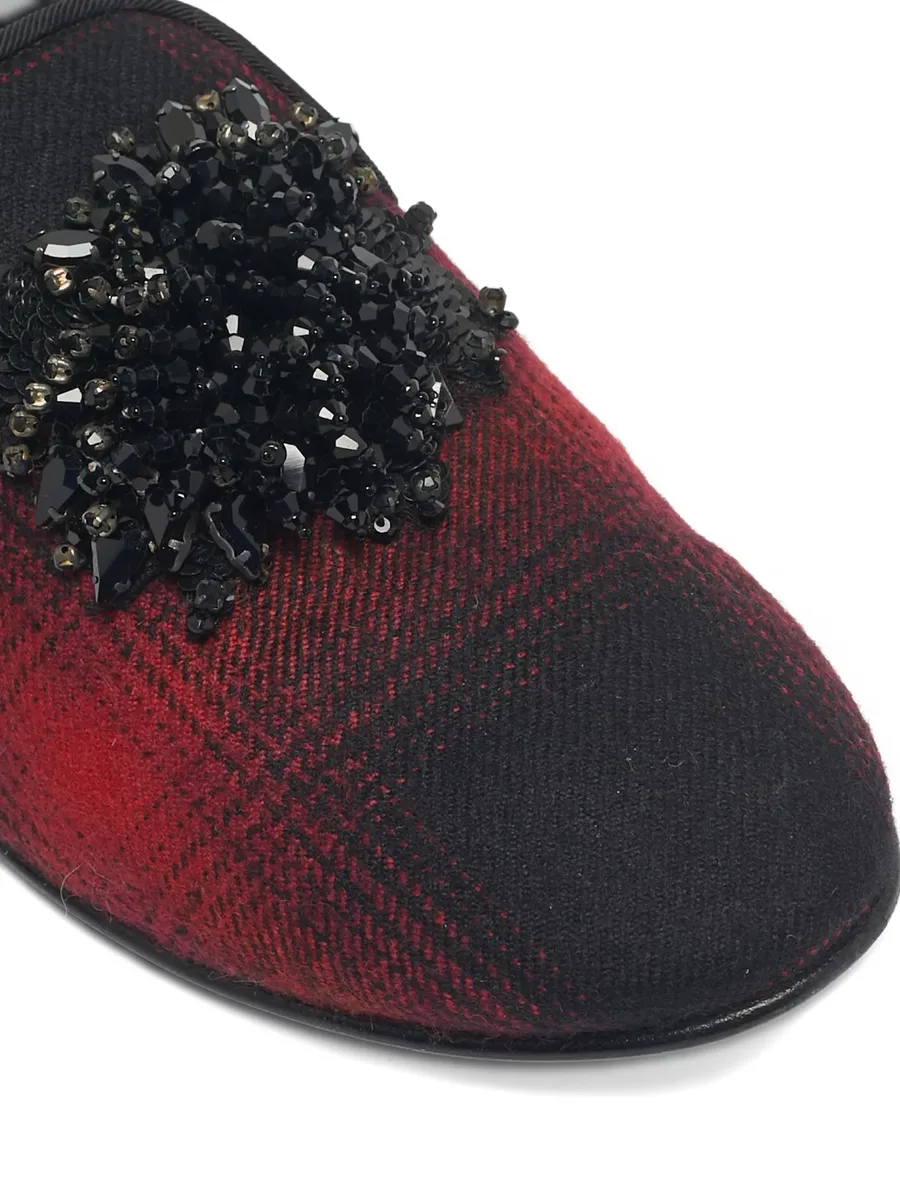 fabric crystal-embellished loafers 5