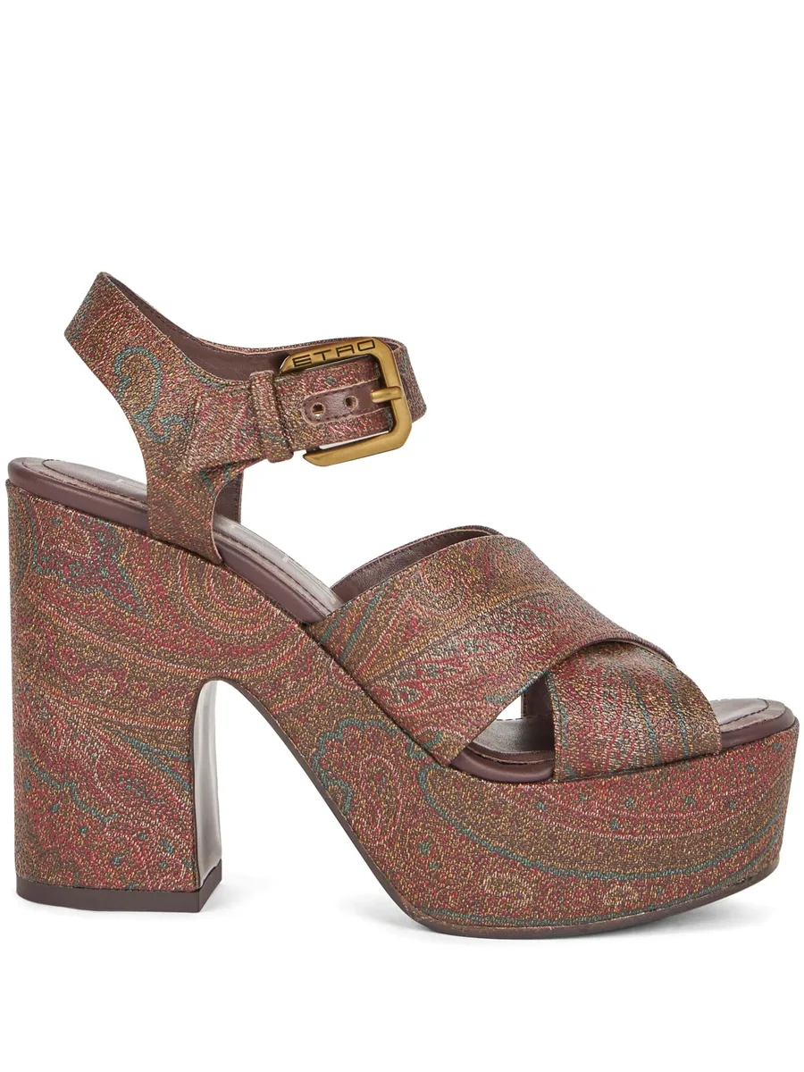 100mm paisley platform sandals 2