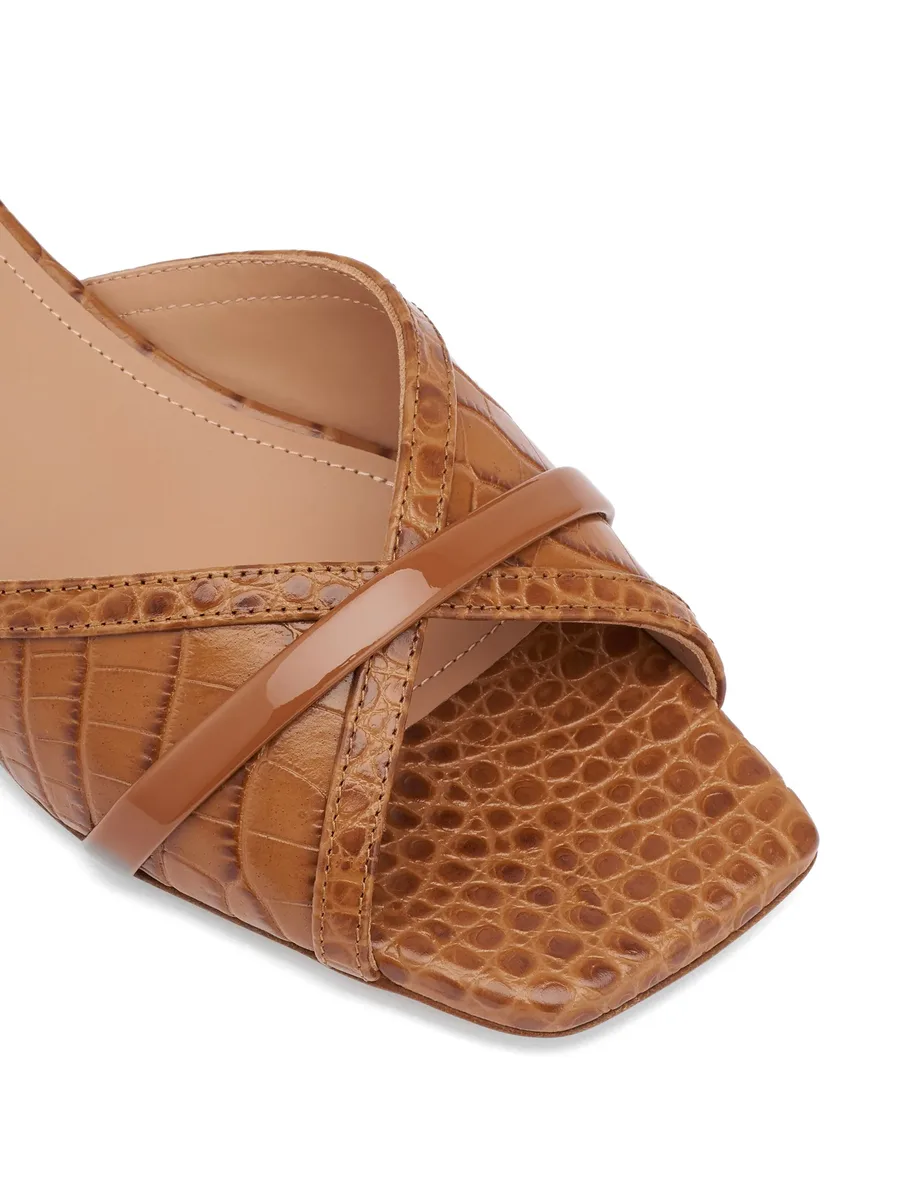Perla croc-embossed sandals 7