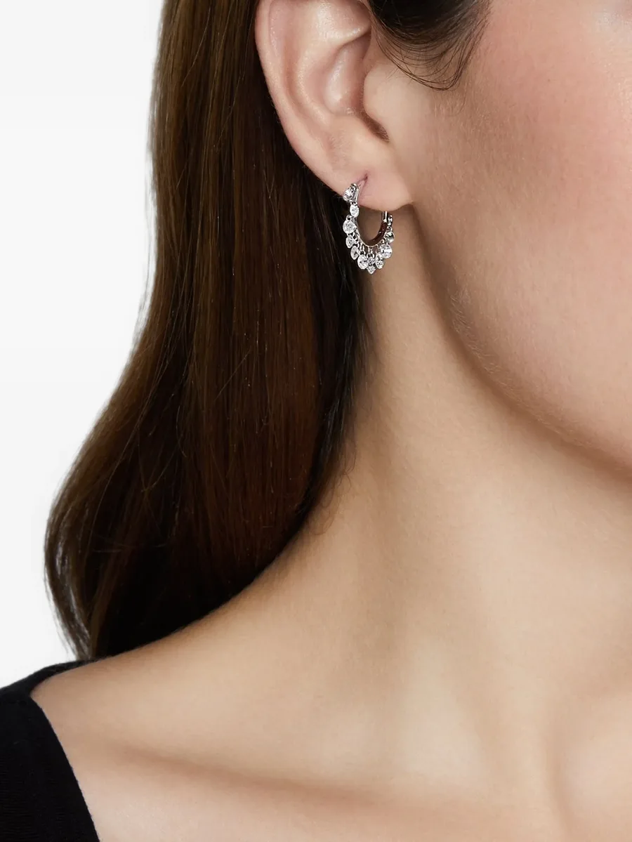 18K white gold diamond hoops 3