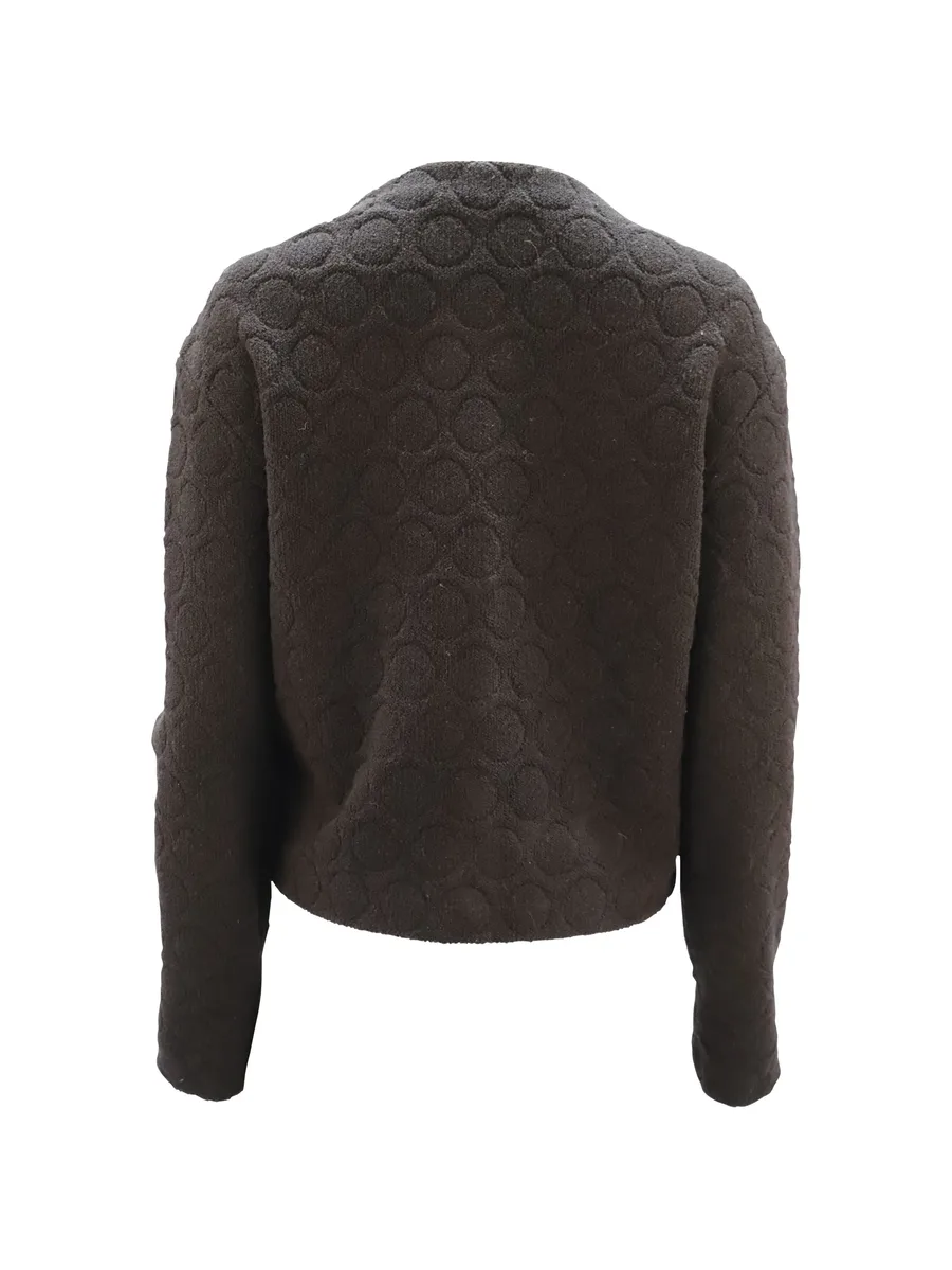 collarless textured jacket 2