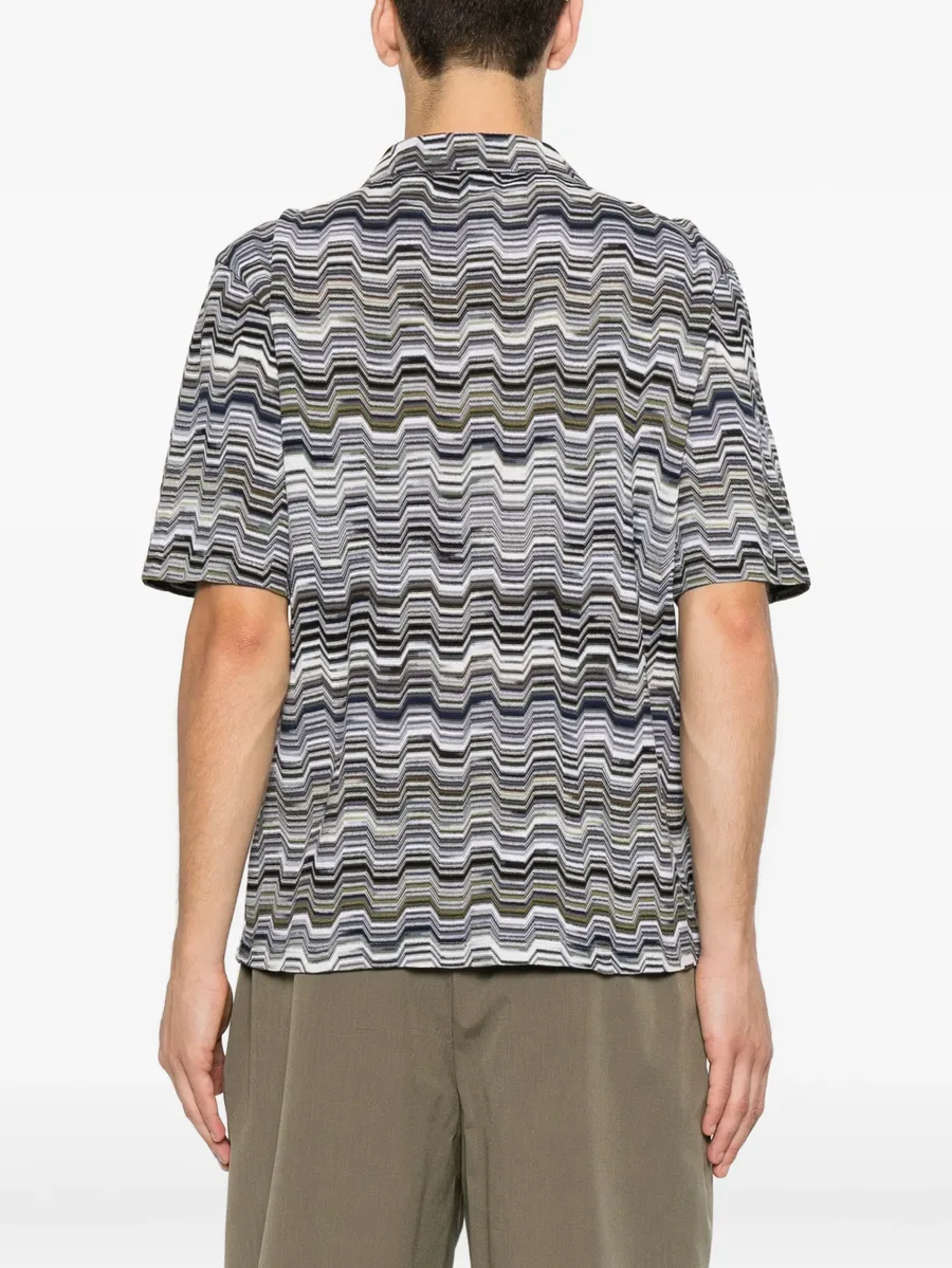 zigzag-knit camp-collar shirt 7