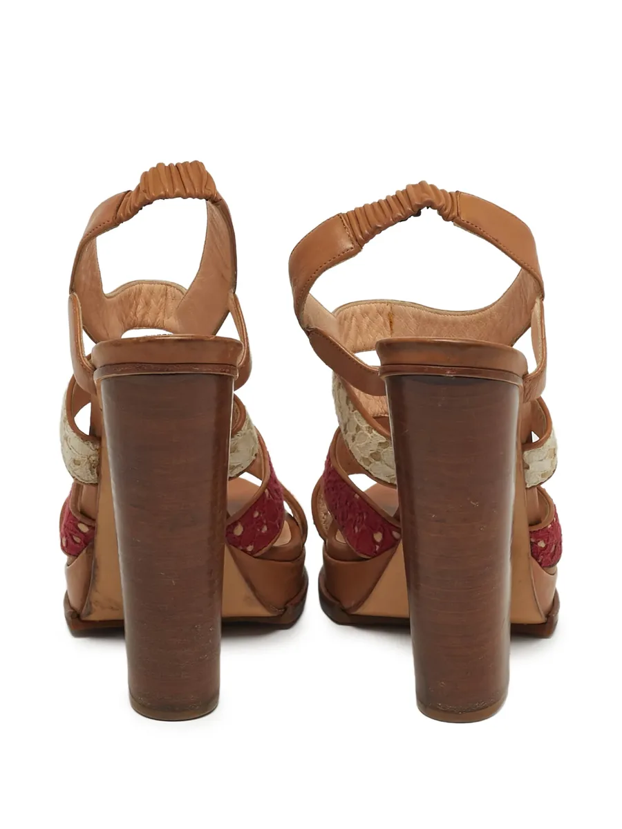 lace peep-toe sandals 3