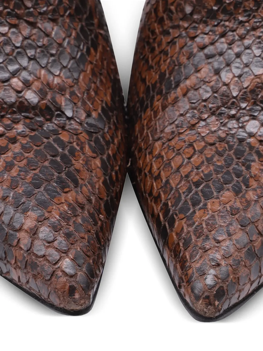 snakeskin-effect leather ankle boots 13