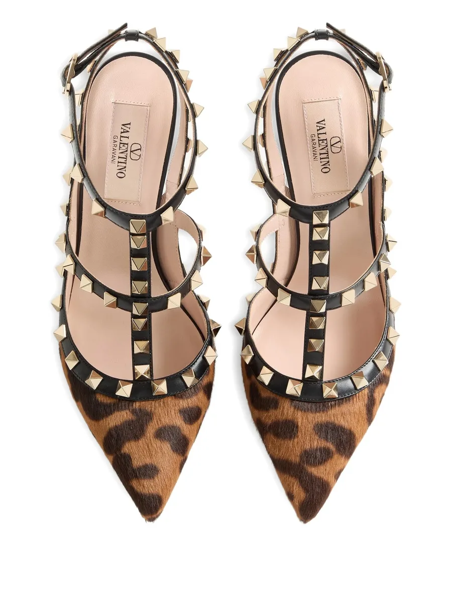 туфли Rockstud с леопардовым принтом 5