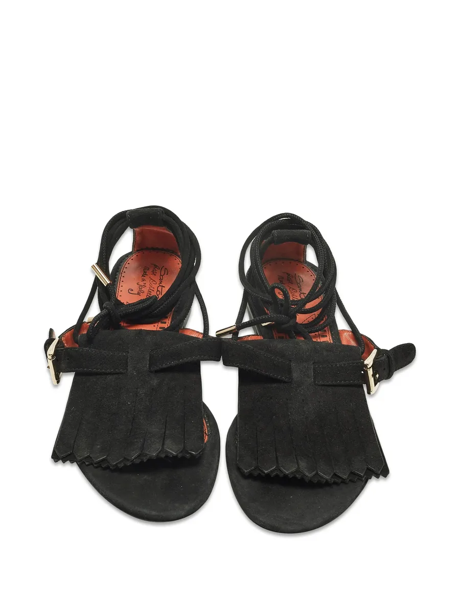 fringe lace-up sandals 8