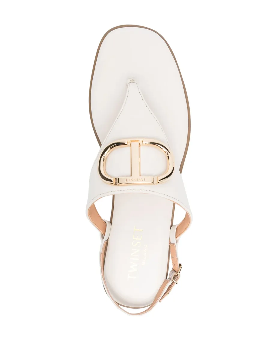logo-plaque thong-strap leather sandals 8
