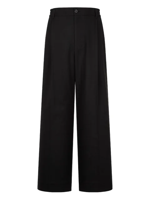 button fastening pleated trousers