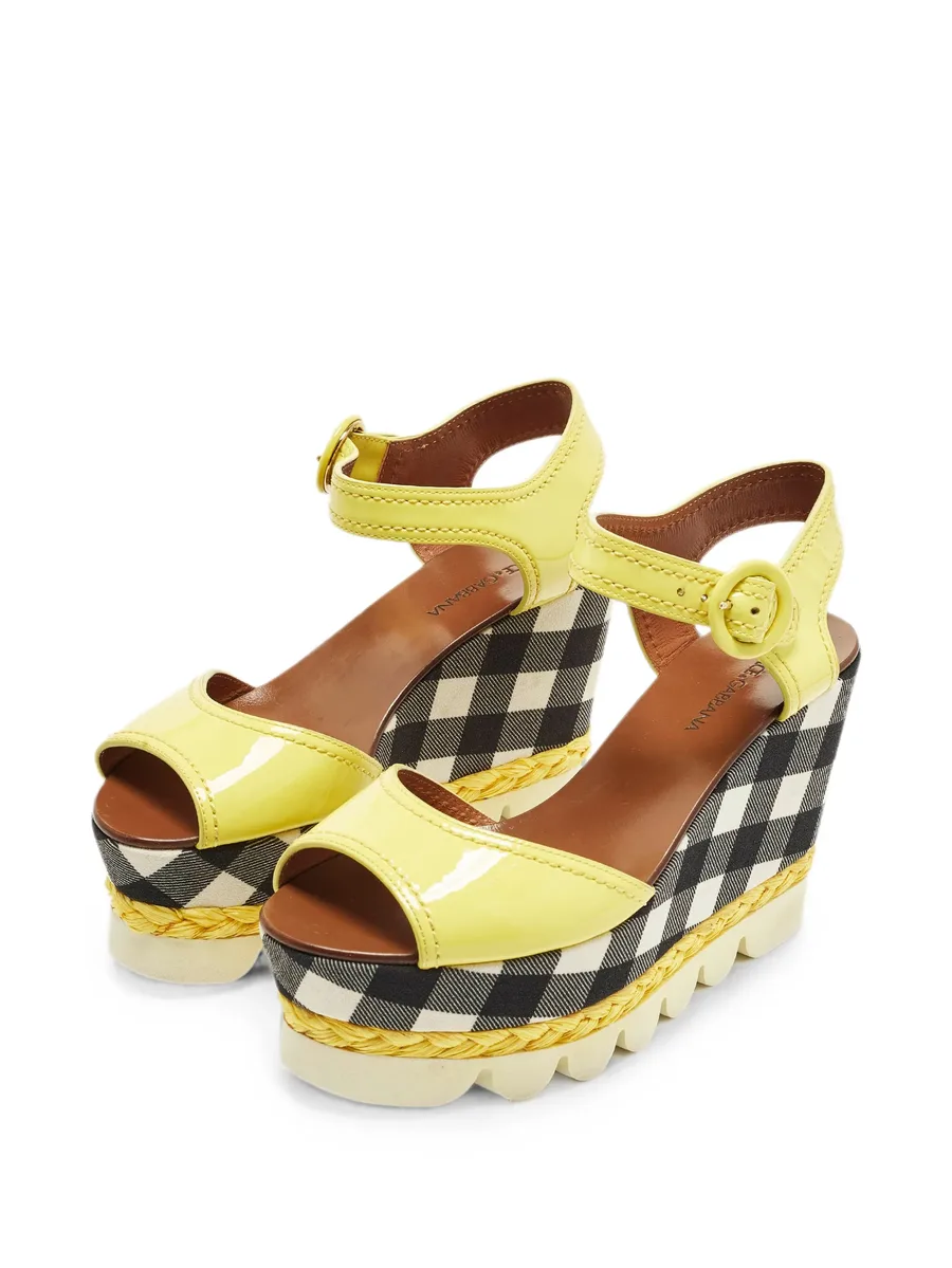 gingham wedge sandals 6