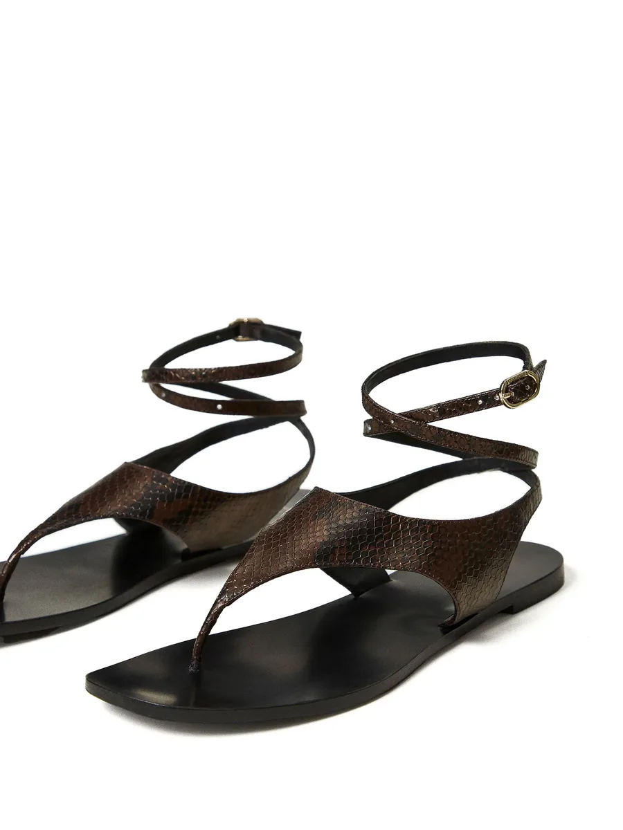 snakeskin-effect flat sandals 4