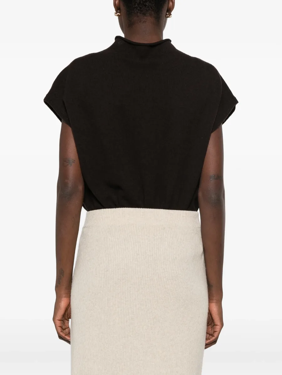 ribbed-knit side-slit midi skirt 4