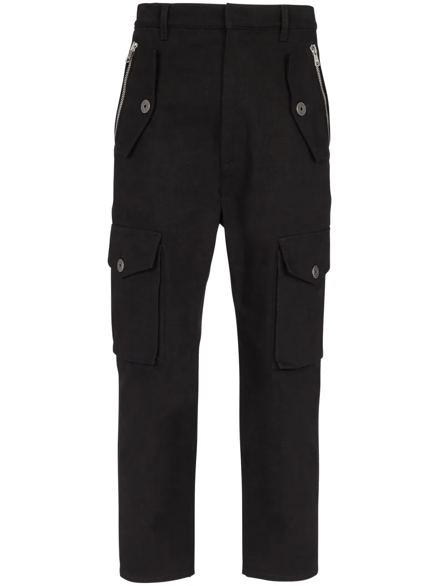 cropped cotton cargo trousers 1