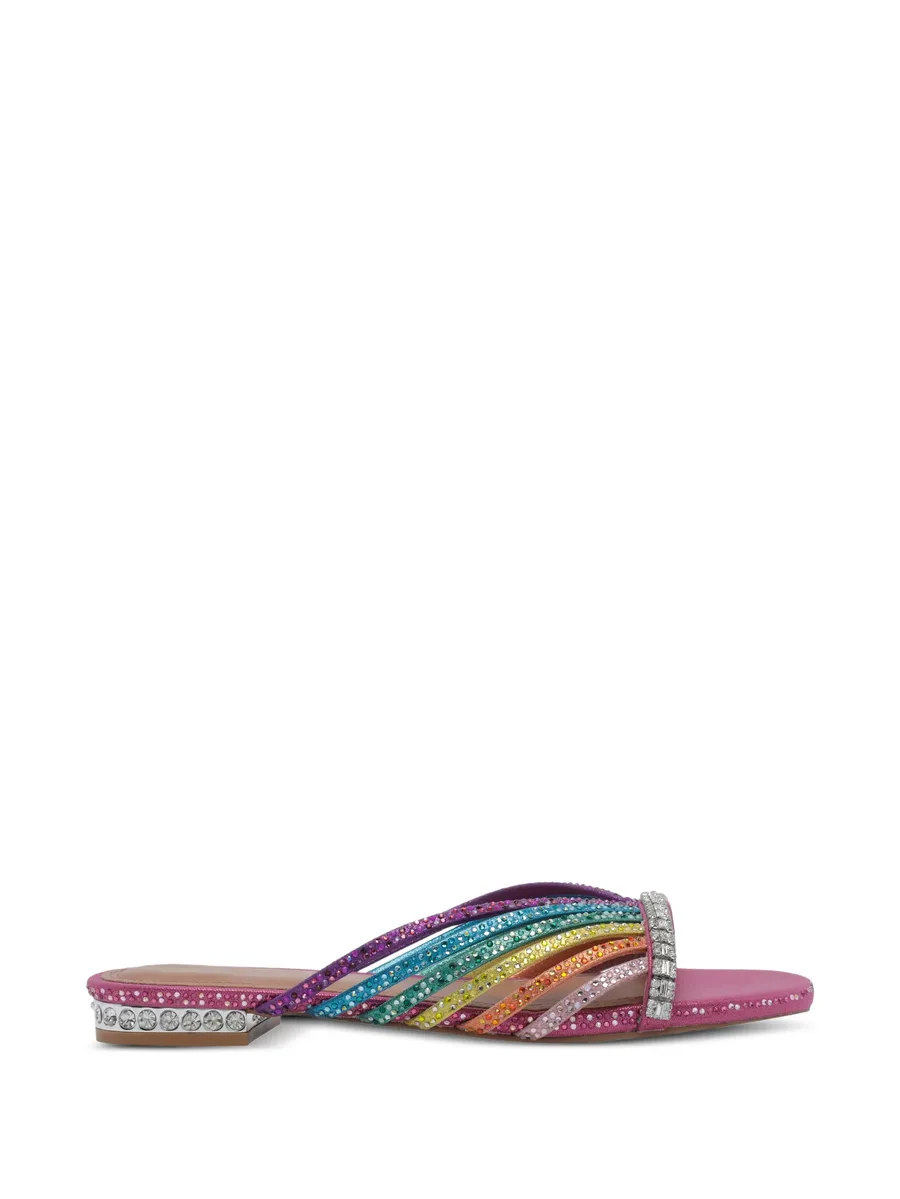 crystal strap flat mules 1