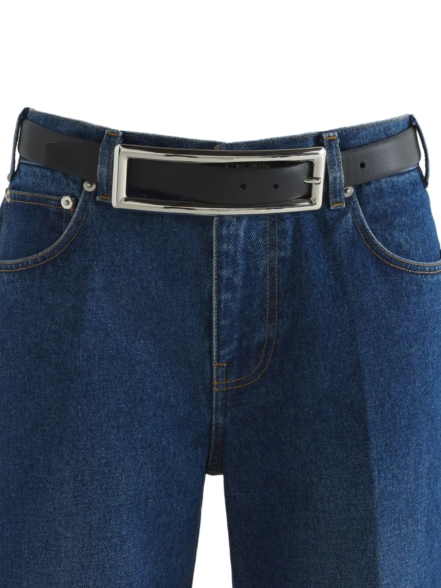 silver rectangle buckle belt 4