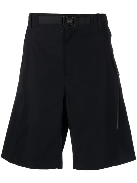 logo-print belted-waist shorts