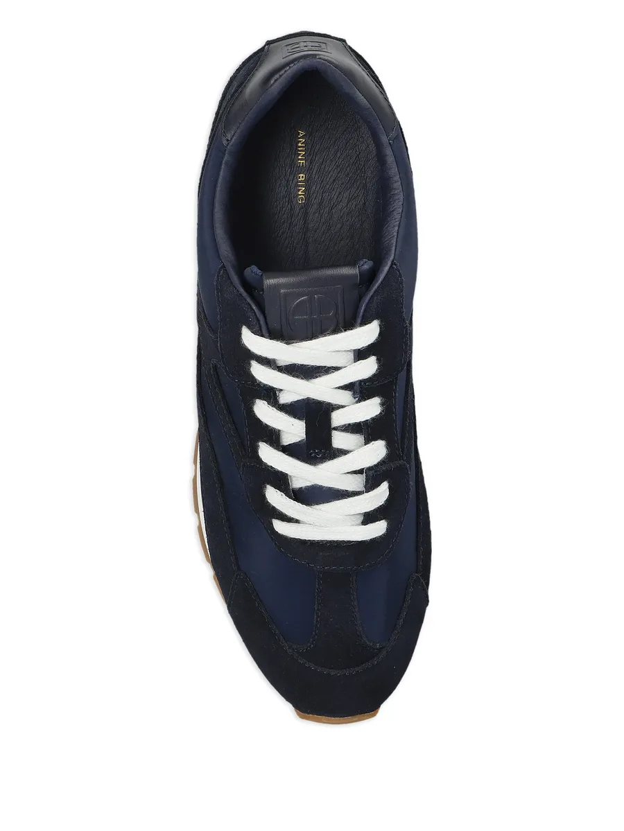 lace-up panelled suede sneakers 8