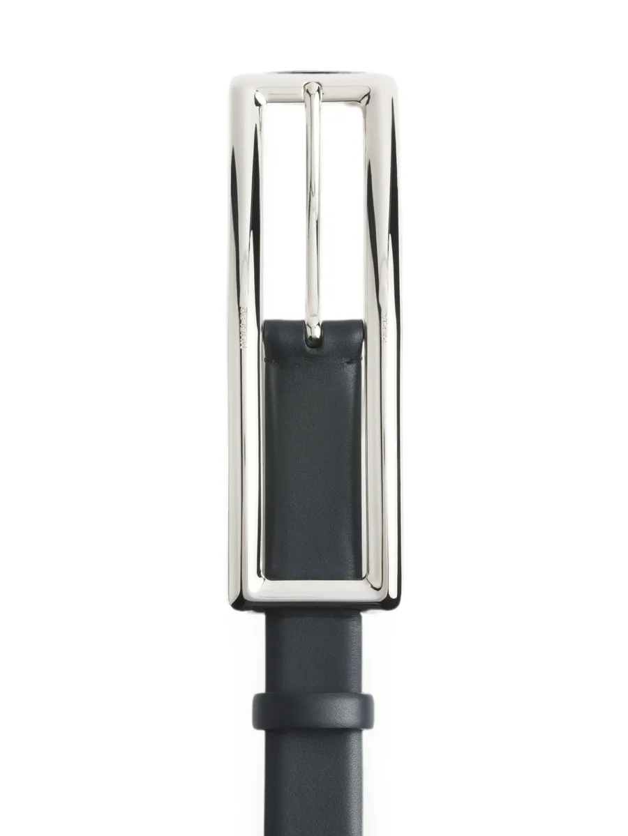 silver rectangle buckle belt 2