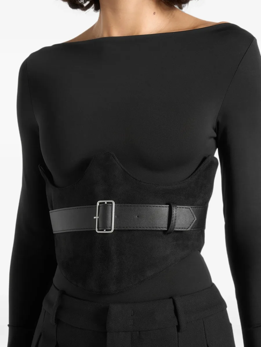 Chloein blacksuede corset with belt 1