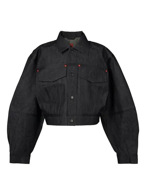 embossed denim jacket